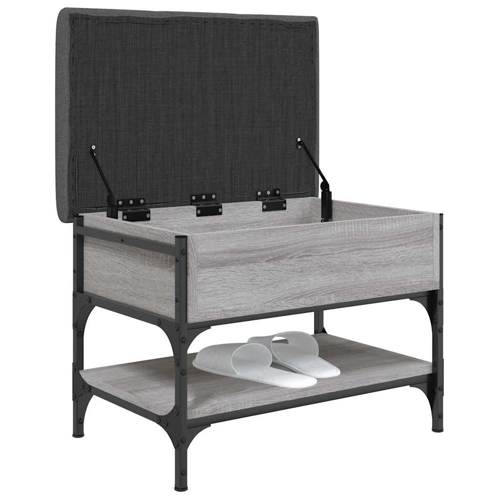 skobænk 62x42x45 cm konstrueret træ grå sonoma-eg