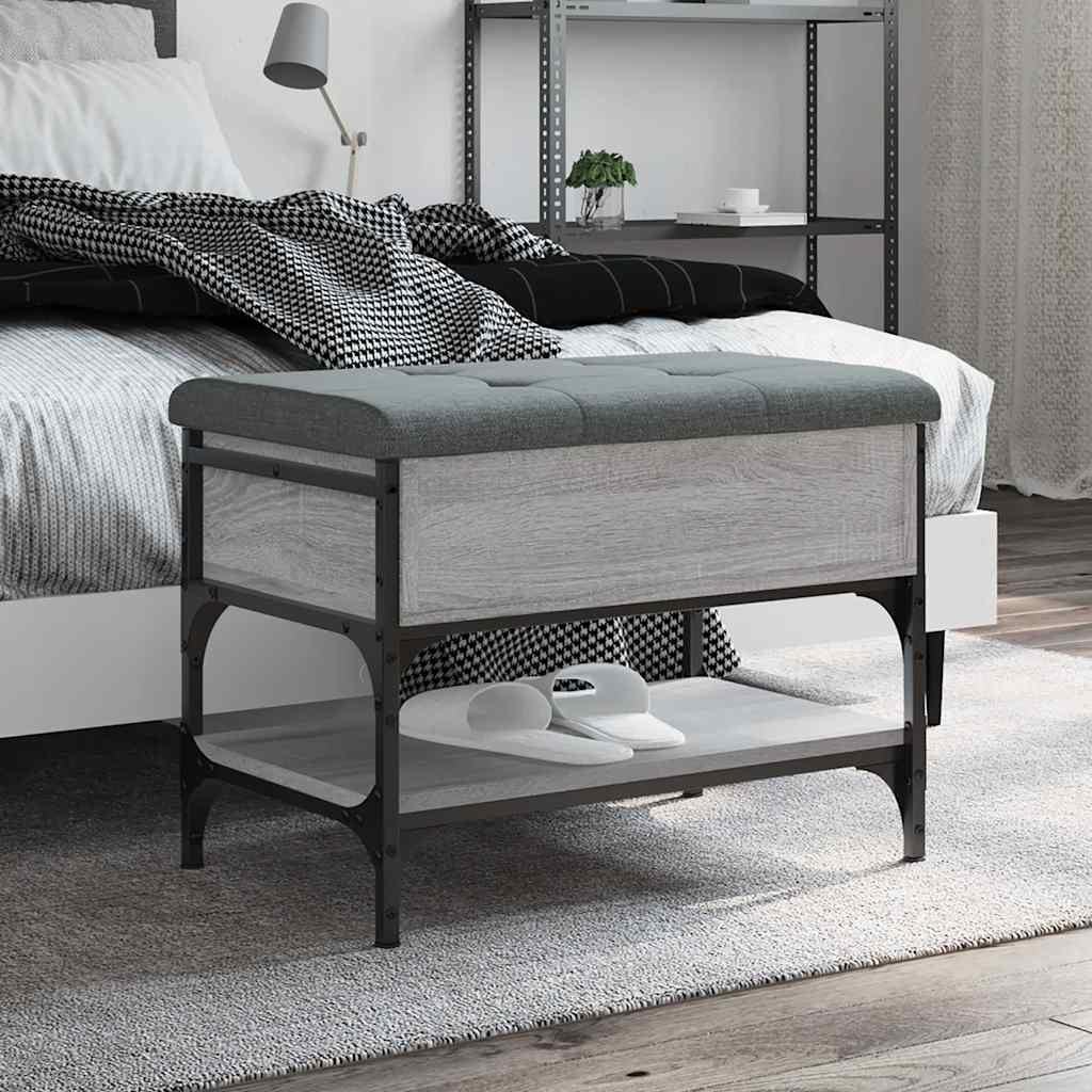skobænk 62x42x45 cm konstrueret træ grå sonoma-eg