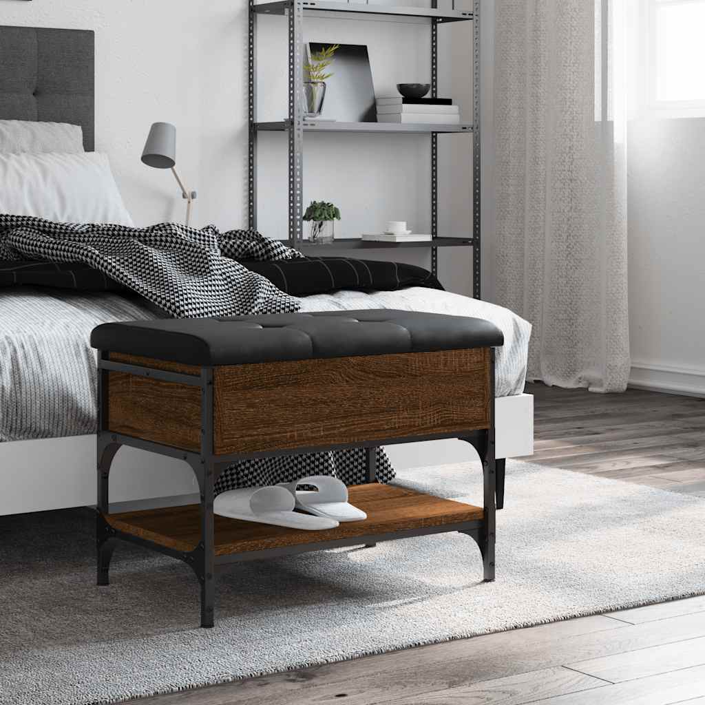 skobænk 62x42x45 cm konstrueret træ brun egetræsfarve