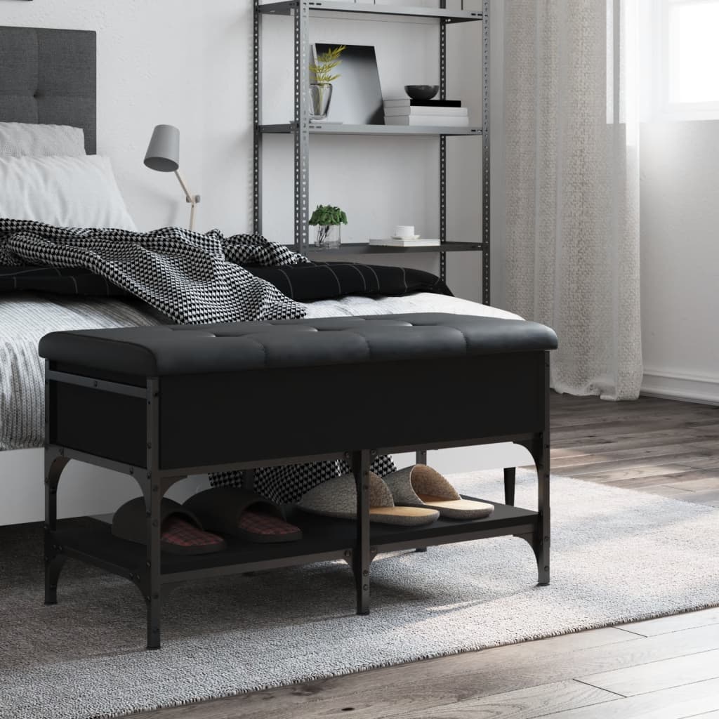 skobænk 82x42x45 cm konstrueret træ sort