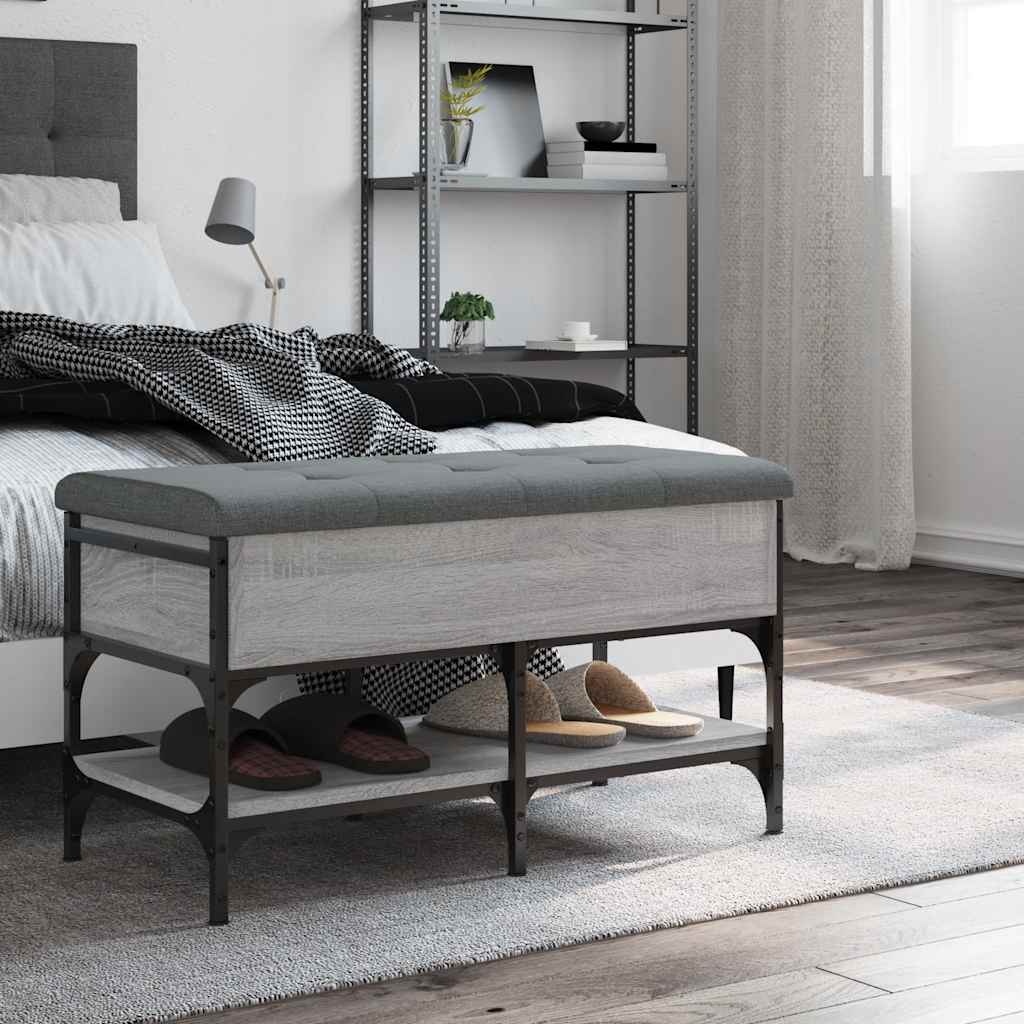 skobænk 82x42x45 cm konstrueret træ grå sonoma-eg