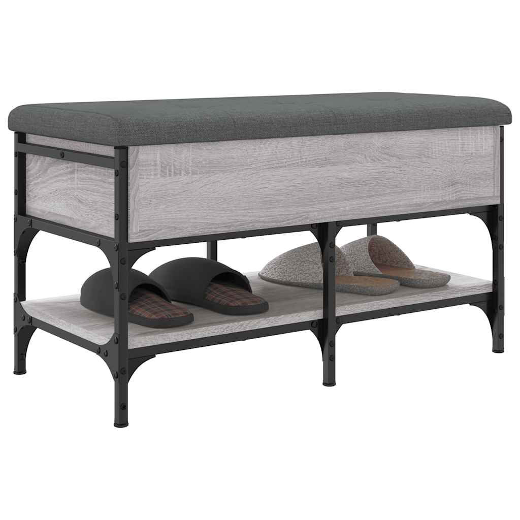 skobænk 82x42x45 cm konstrueret træ grå sonoma-eg