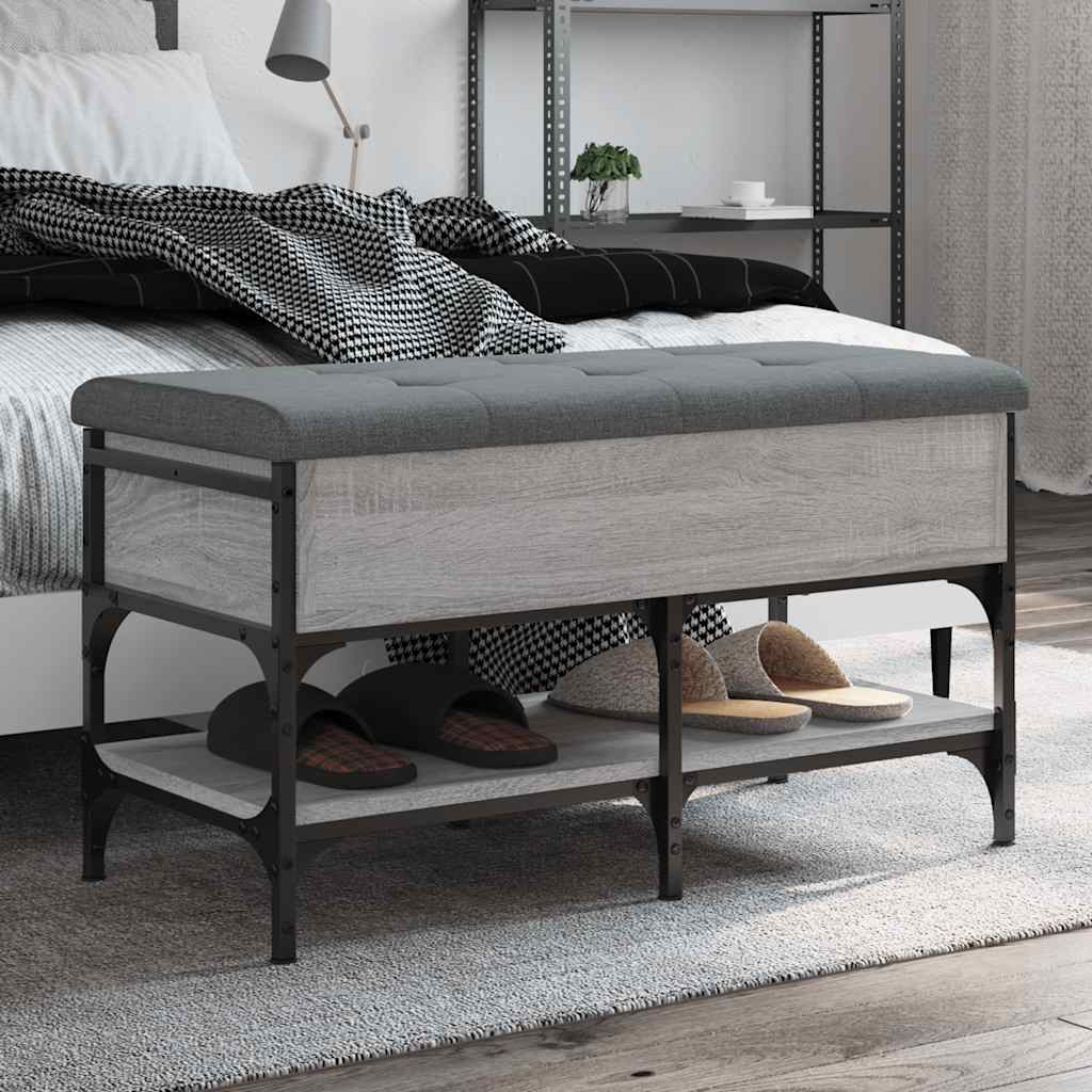 skobænk 82x42x45 cm konstrueret træ grå sonoma-eg