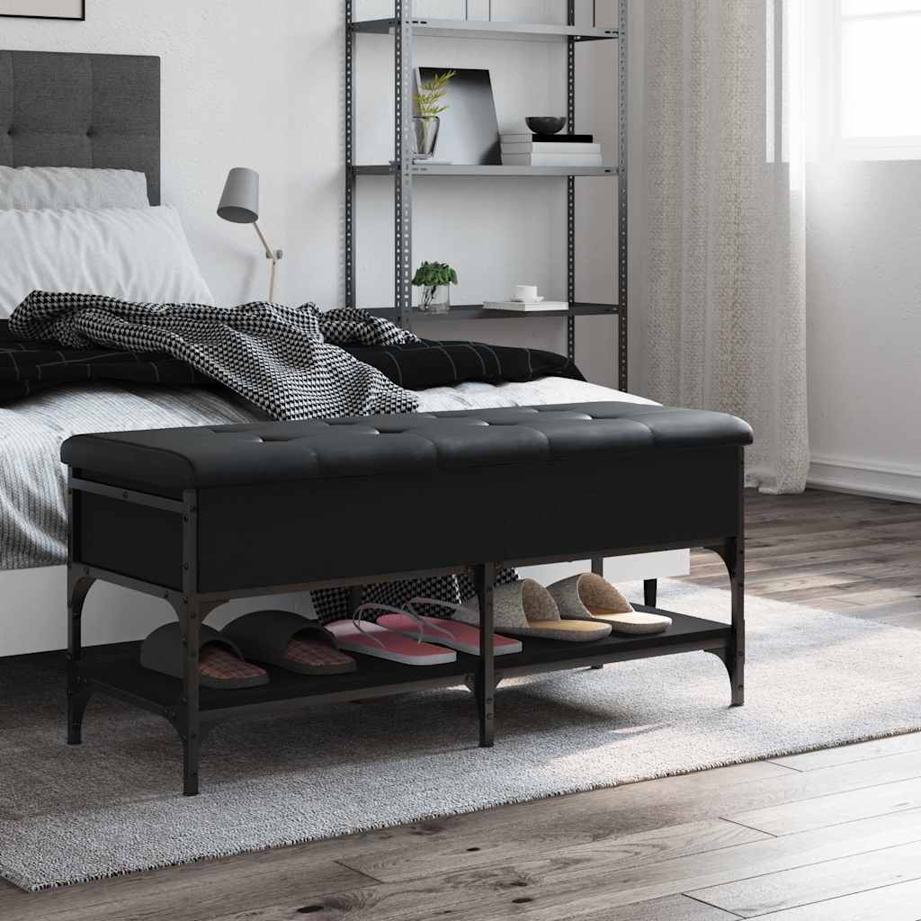 skobænk 102x42x45 cm konstrueret træ sort