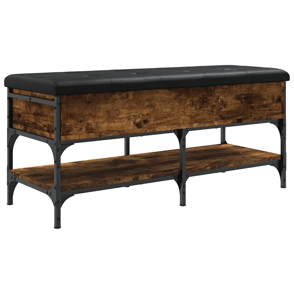 skobænk 102x42x45 cm konstrueret træ røget egetræsfarve