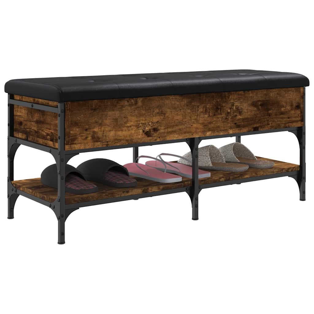 skobænk 102x42x45 cm konstrueret træ røget egetræsfarve