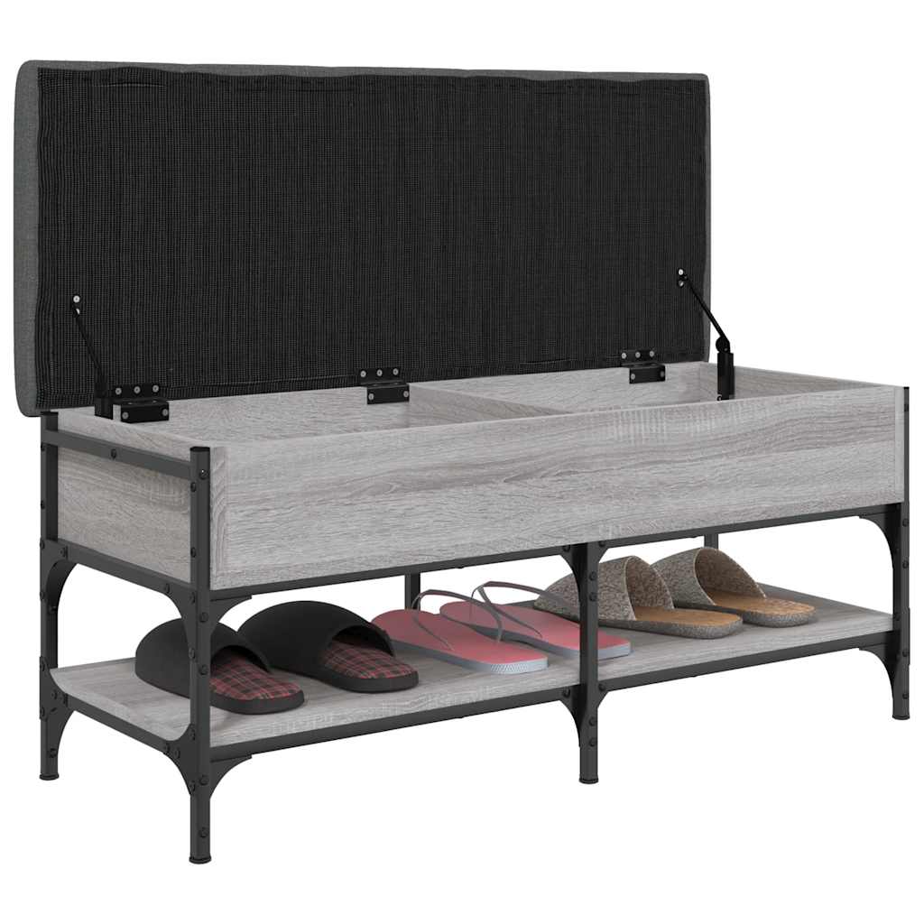 skobænk 102x42x45 cm konstrueret træ grå sonoma-eg
