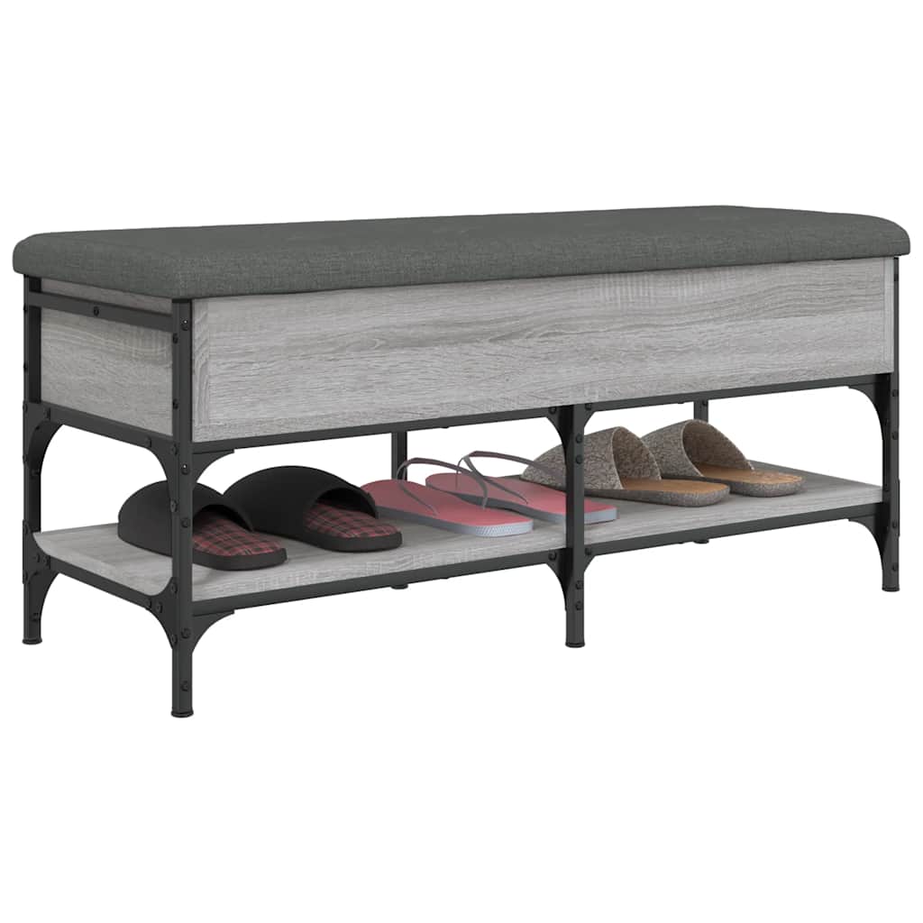 skobænk 102x42x45 cm konstrueret træ grå sonoma-eg