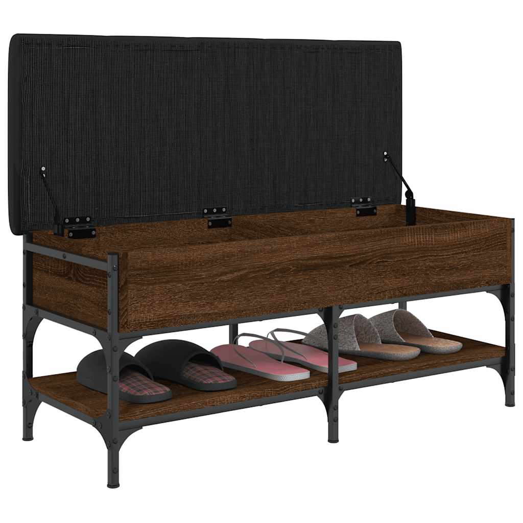 skobænk 102x42x45 cm konstrueret træ brun egetræsfarve