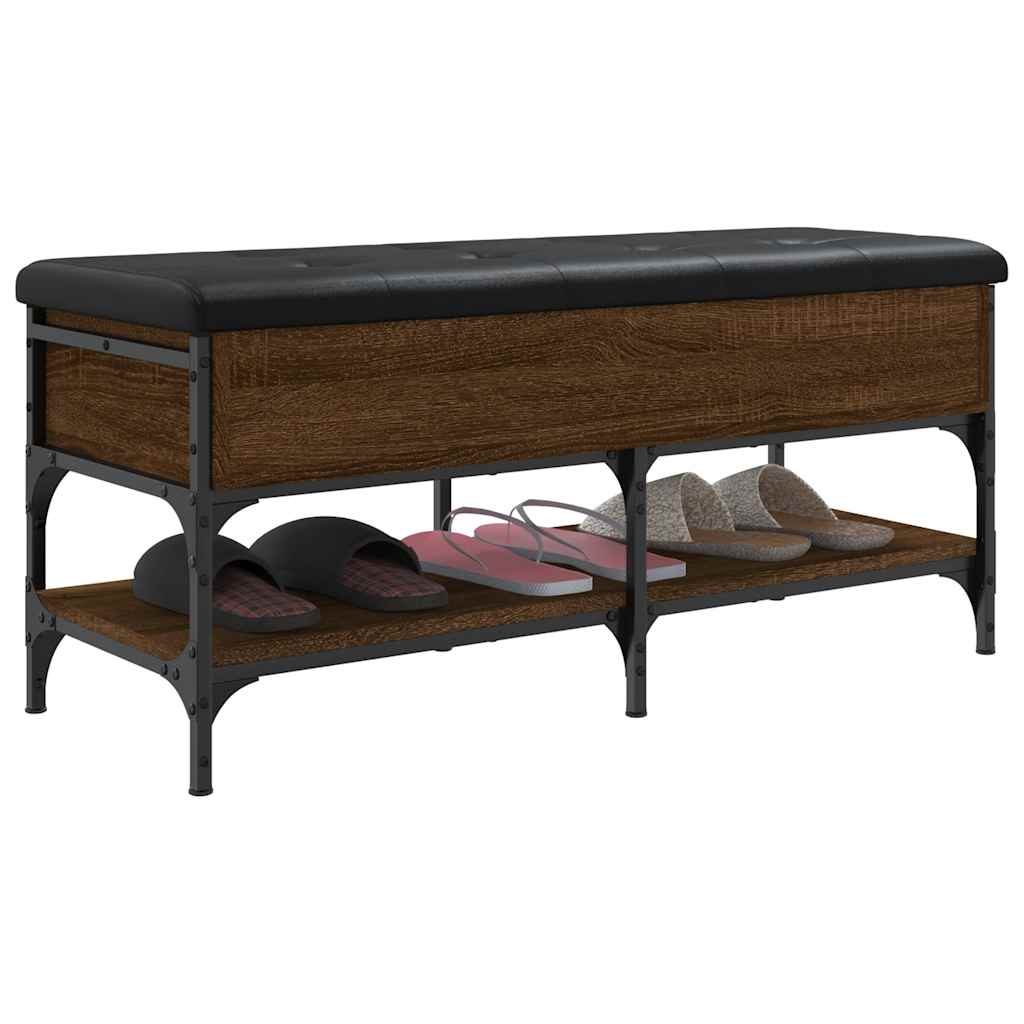 skobænk 102x42x45 cm konstrueret træ brun egetræsfarve