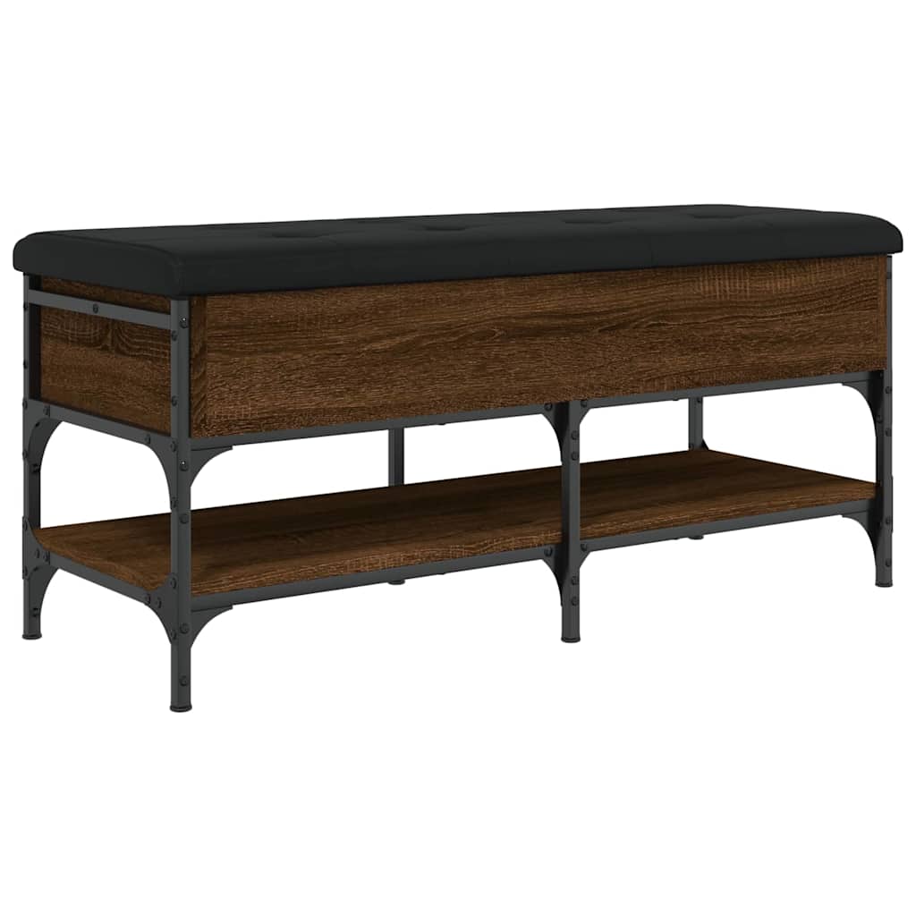 skobænk 102x42x45 cm konstrueret træ brun egetræsfarve