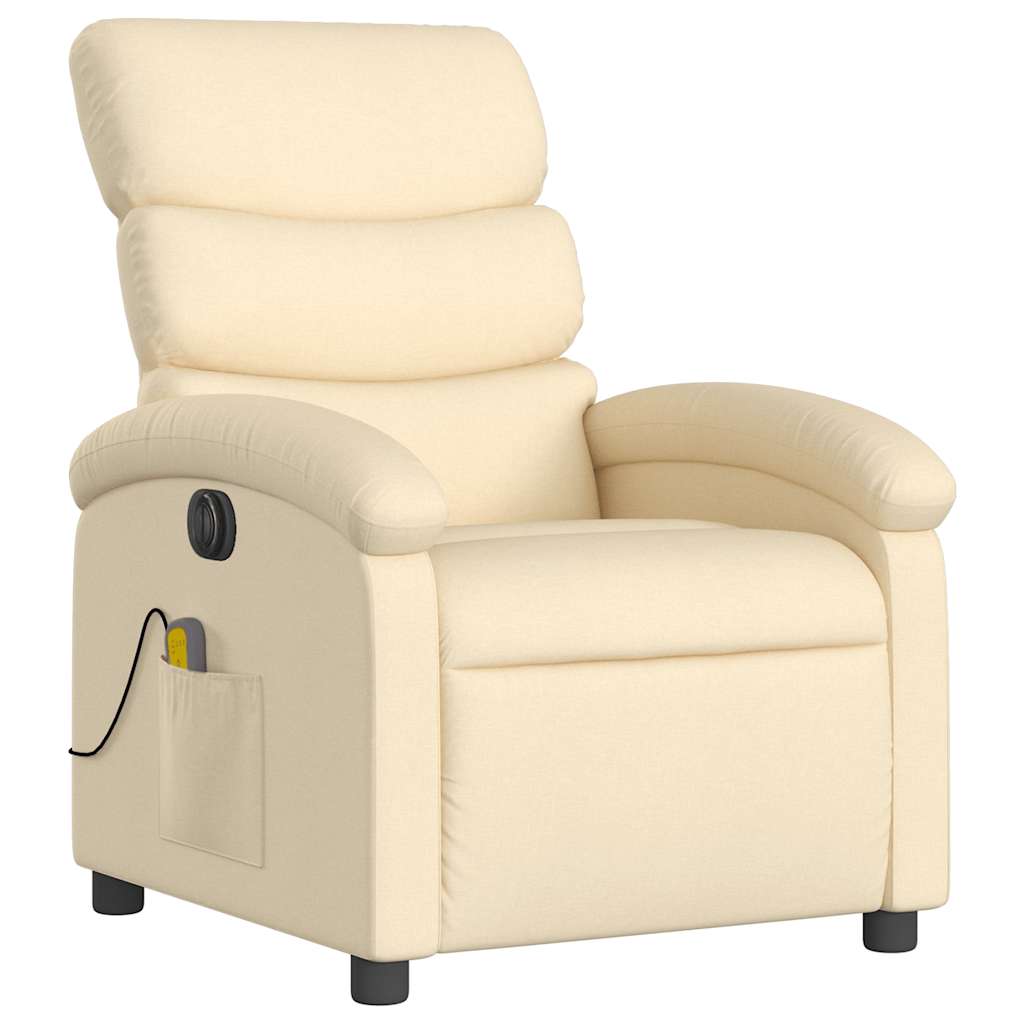 eldrevet massagestol stof cremefarvet