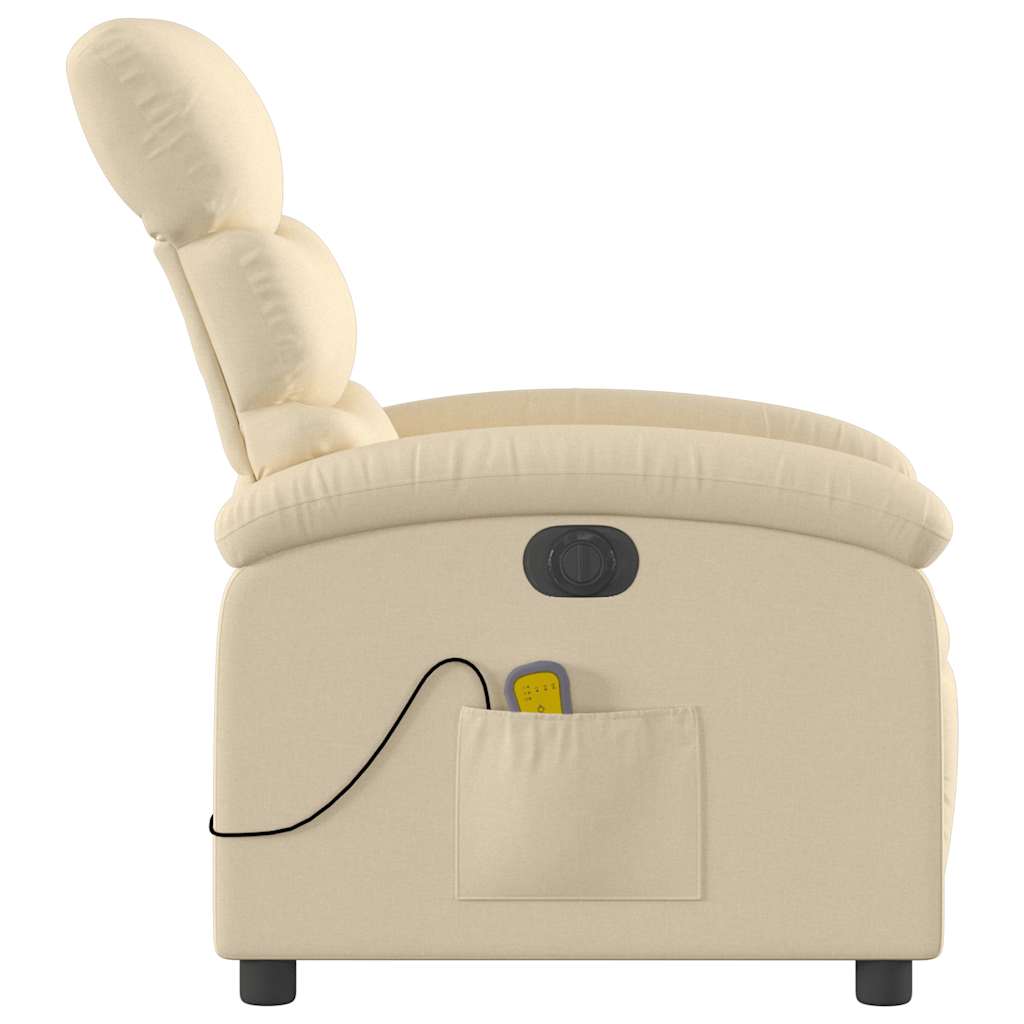 eldrevet massagestol stof cremefarvet
