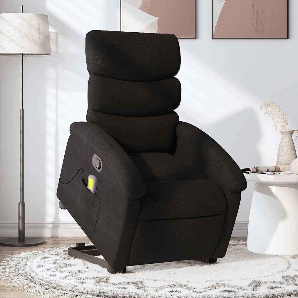 løftestol med massage stof sort