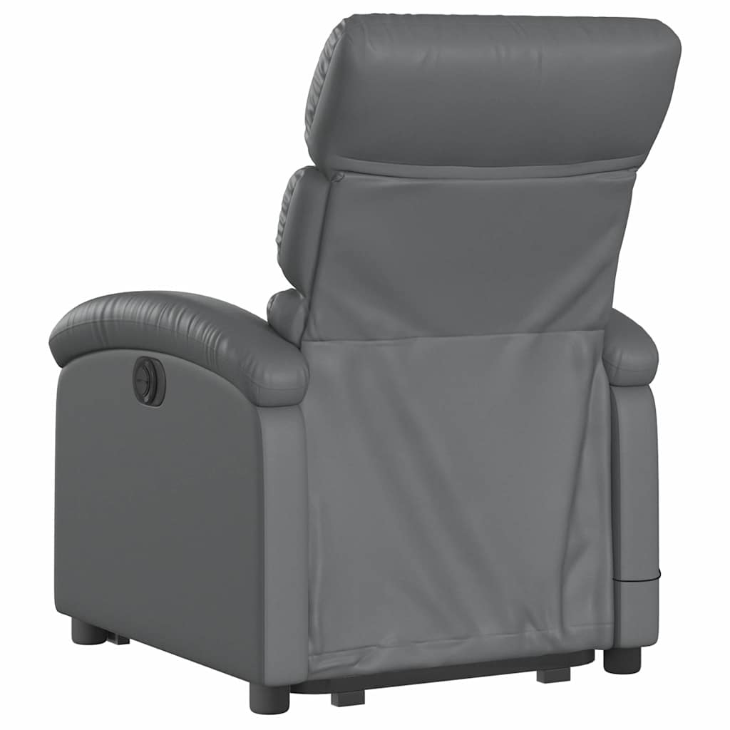 løftestol med massagefunktion kunstlæder grå