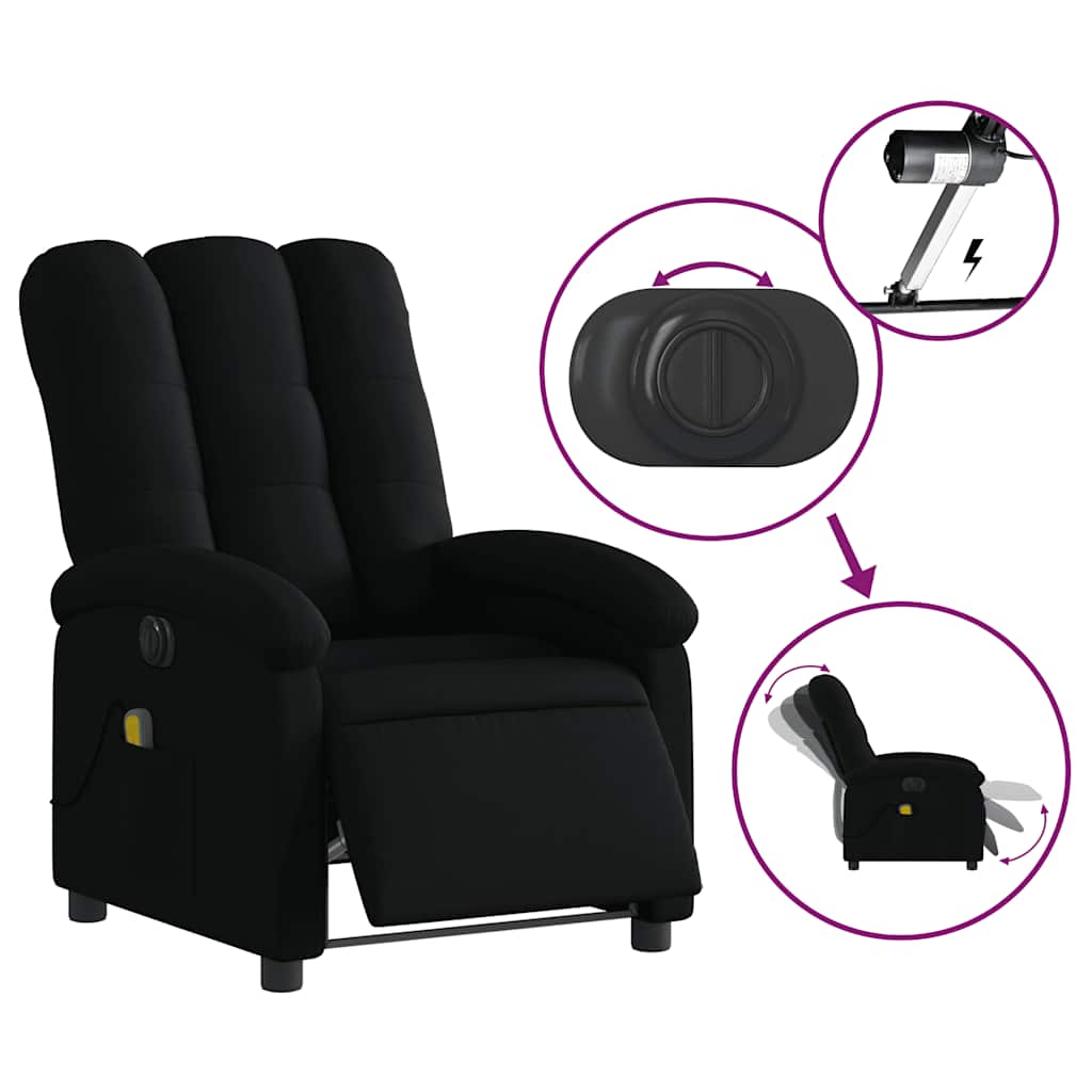 eldrevet massagestol stof sort