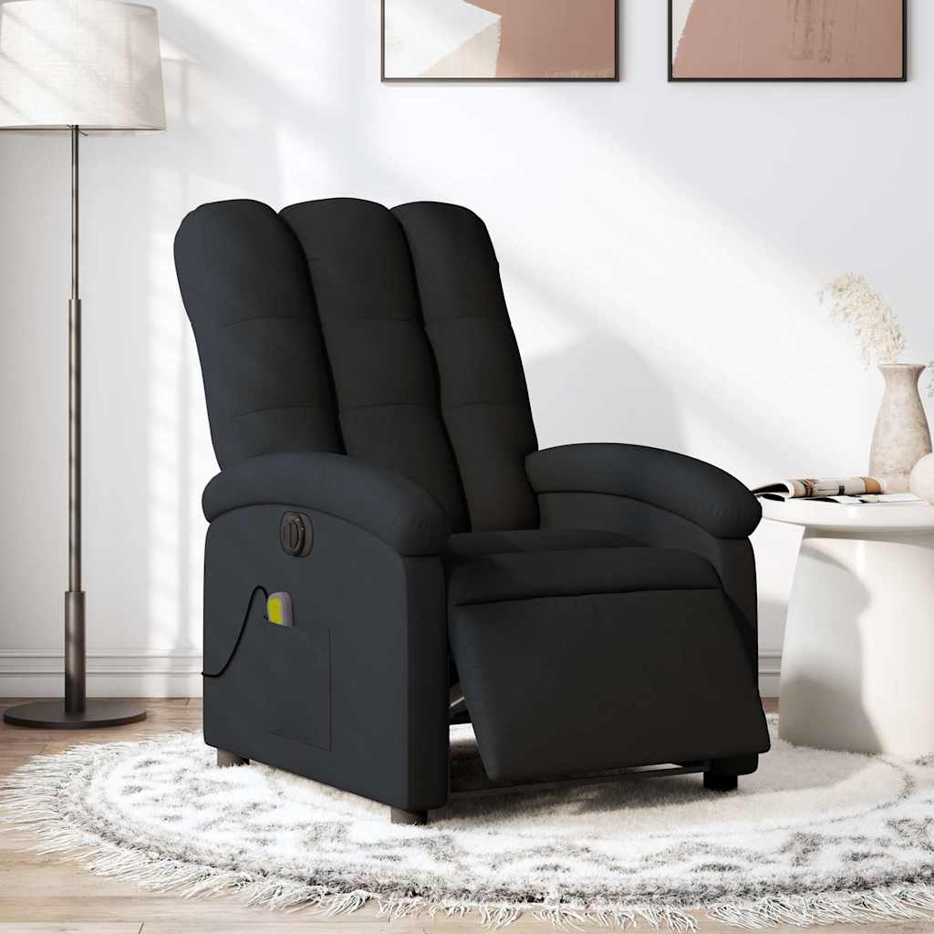 eldrevet massagestol stof sort