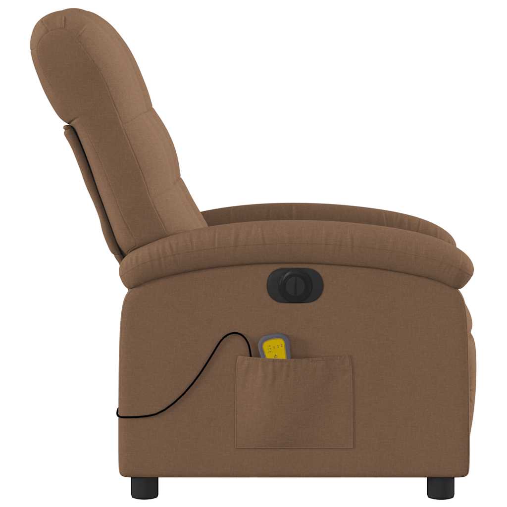 eldrevet massagestol stof brun