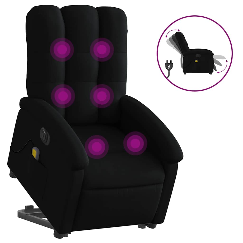 elektrisk massagestol med løftefunktion stof sort