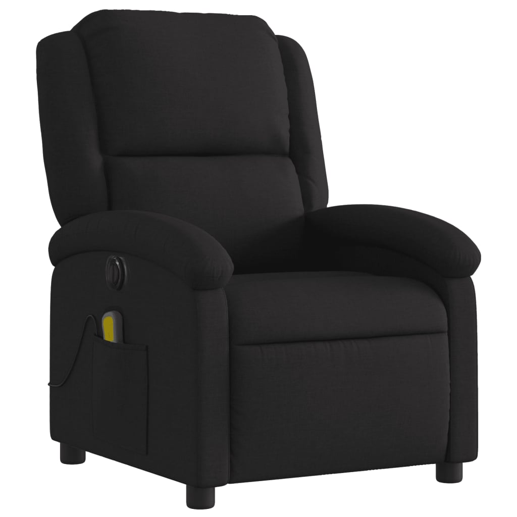 eldrevet massagestol stof sort
