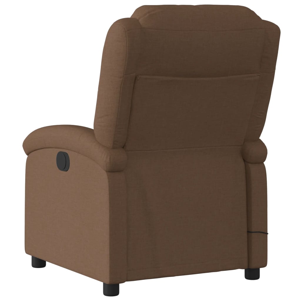 eldrevet massagestol stof brun