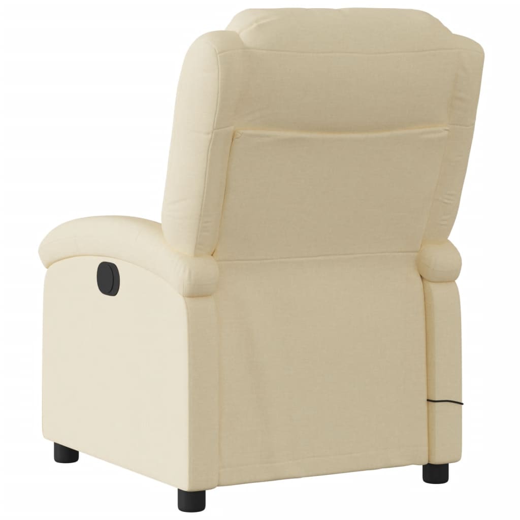 eldrevet massagestol stof cremefarvet