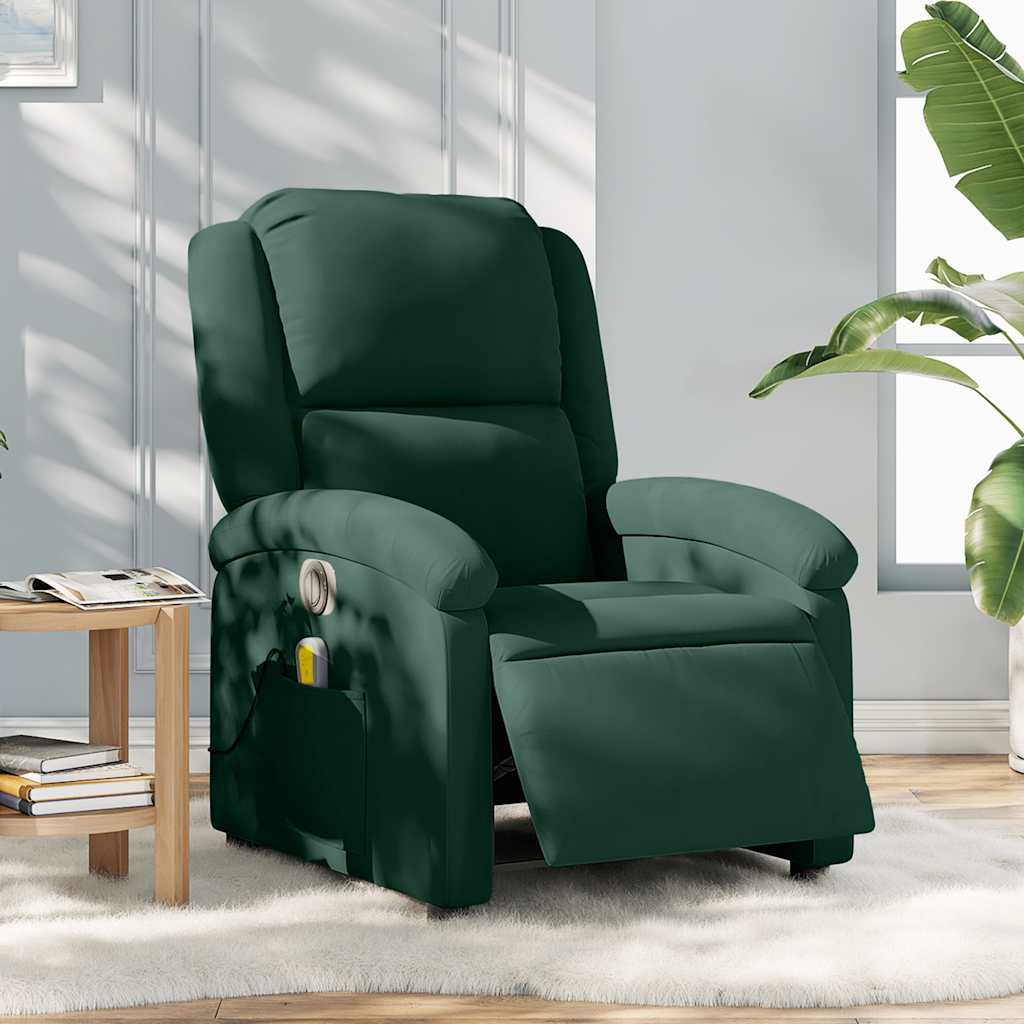 massagestol velour mørkegrøn