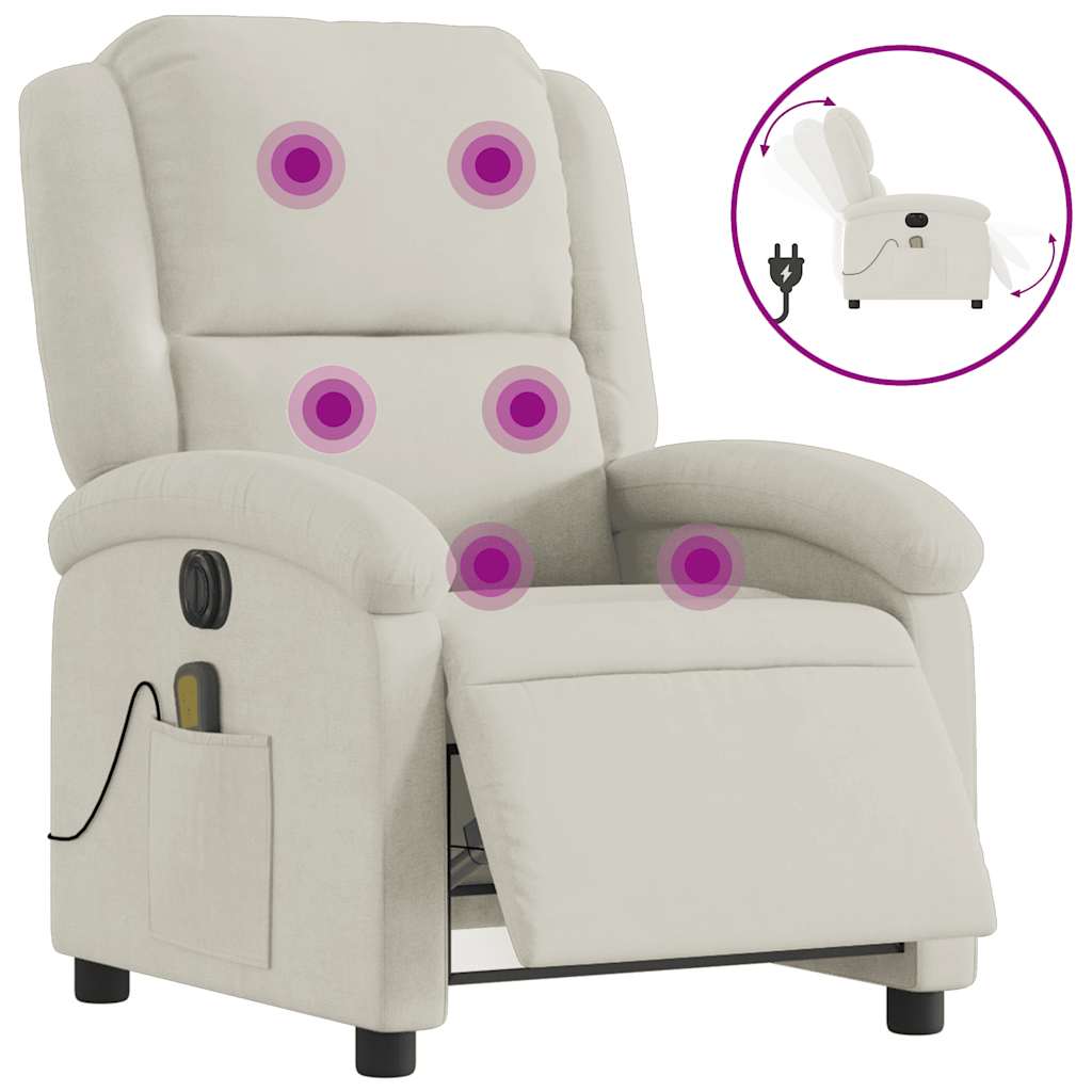 massagestol velour cremefarvet