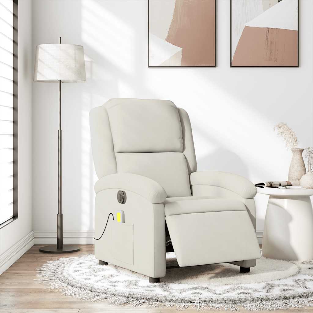 massagestol velour cremefarvet