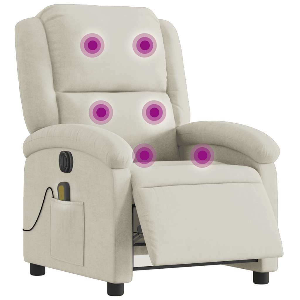 massagestol velour cremefarvet