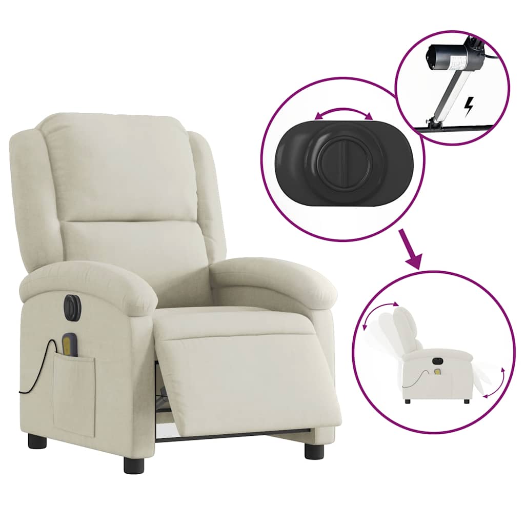 massagestol velour cremefarvet
