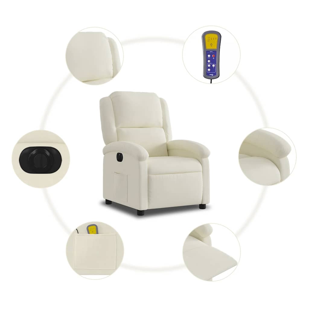 massagestol velour cremefarvet