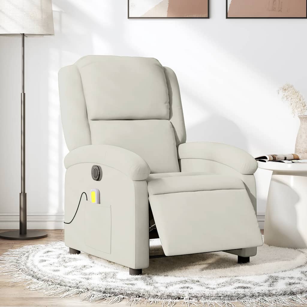 massagestol velour cremefarvet