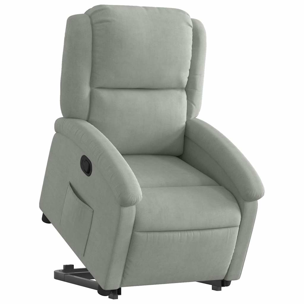 løftestol velour lysegrå