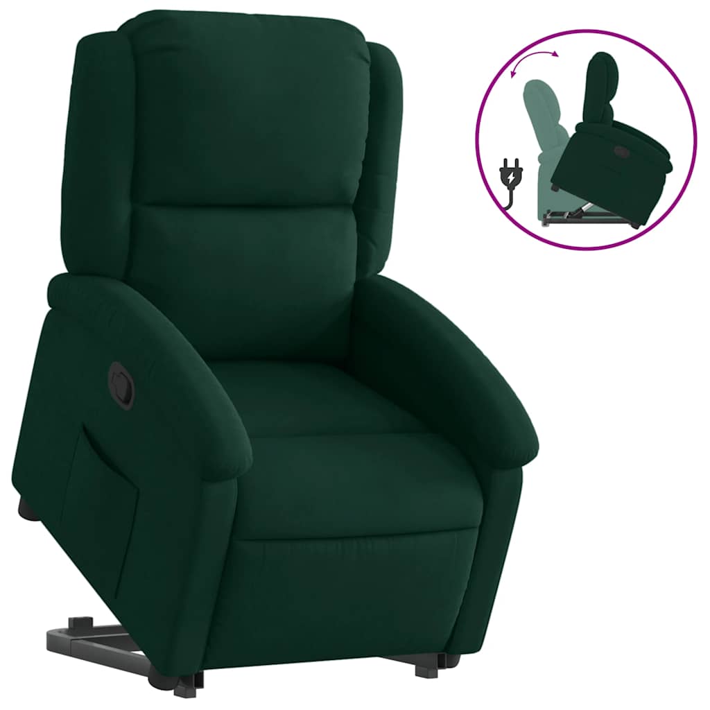 løftestol velour mørkegrøn