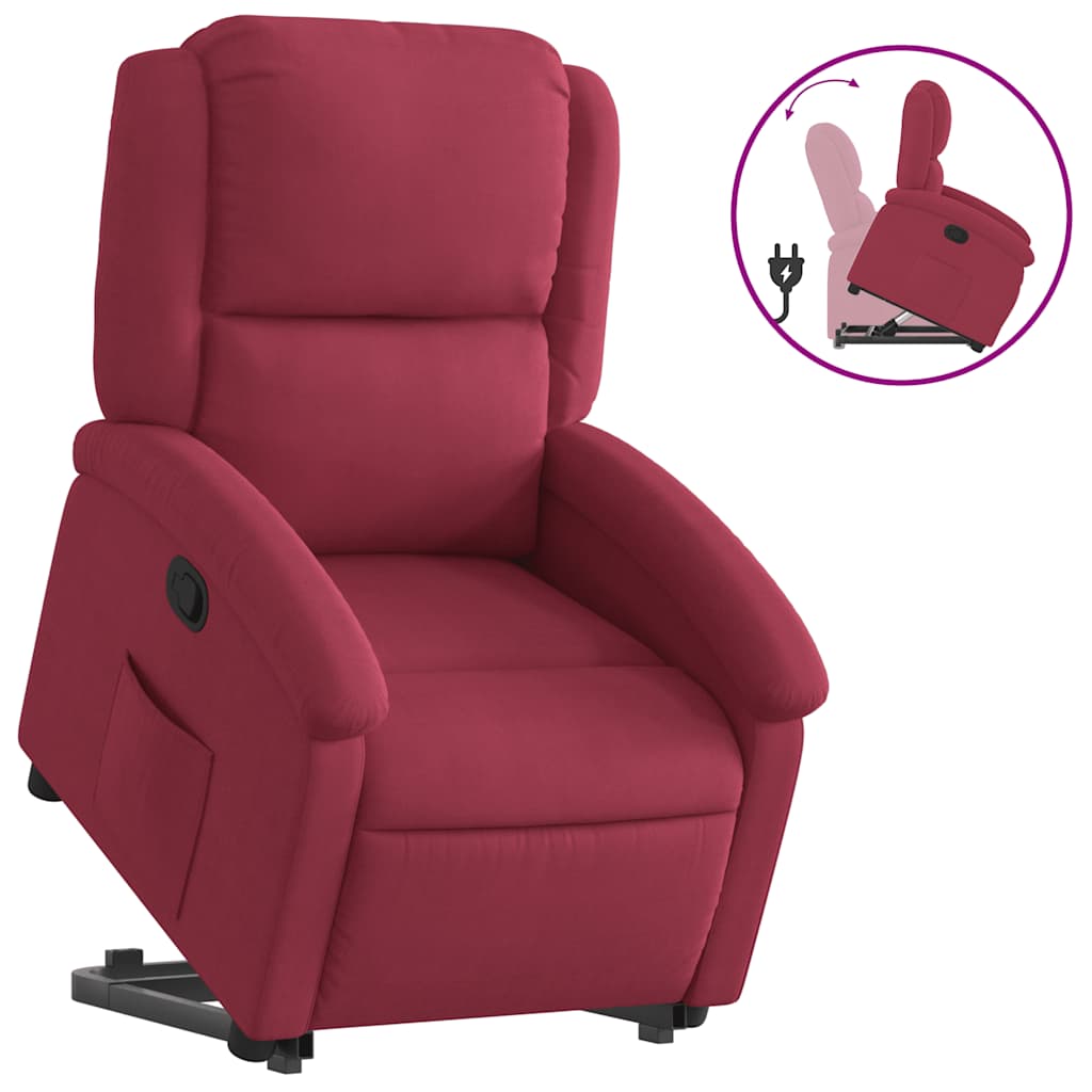 løftestol velour vinrød