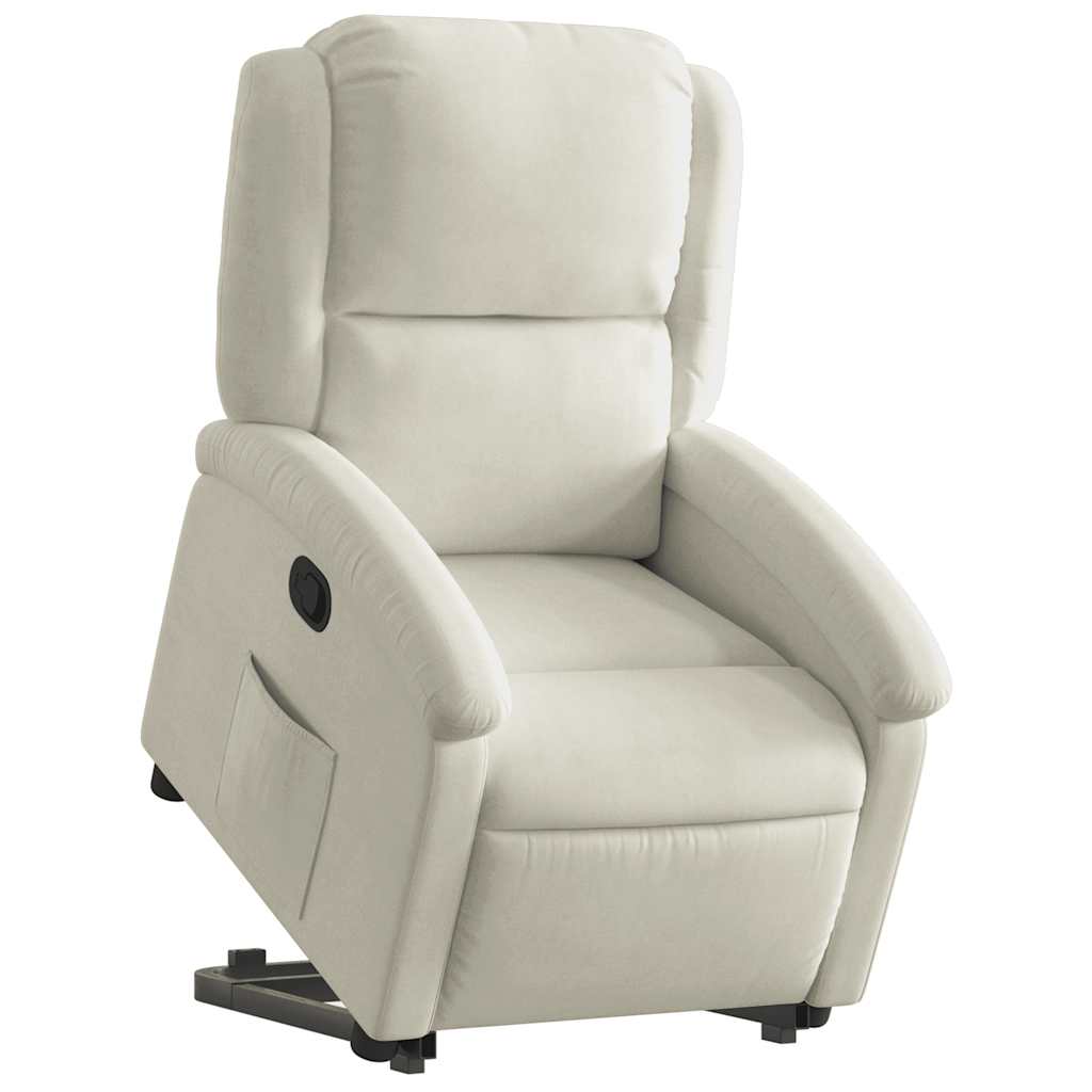 løftestol velour cremefarvet