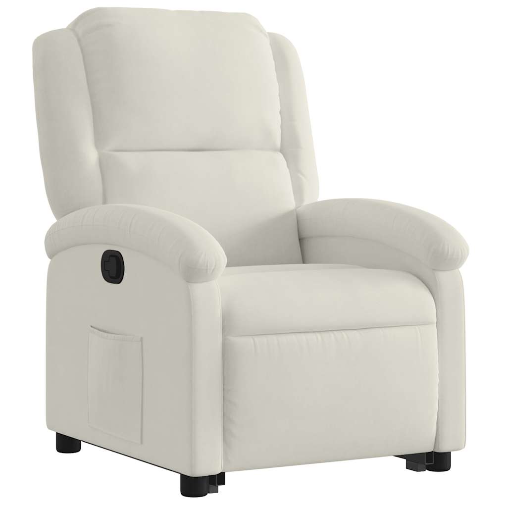 løftestol velour cremefarvet