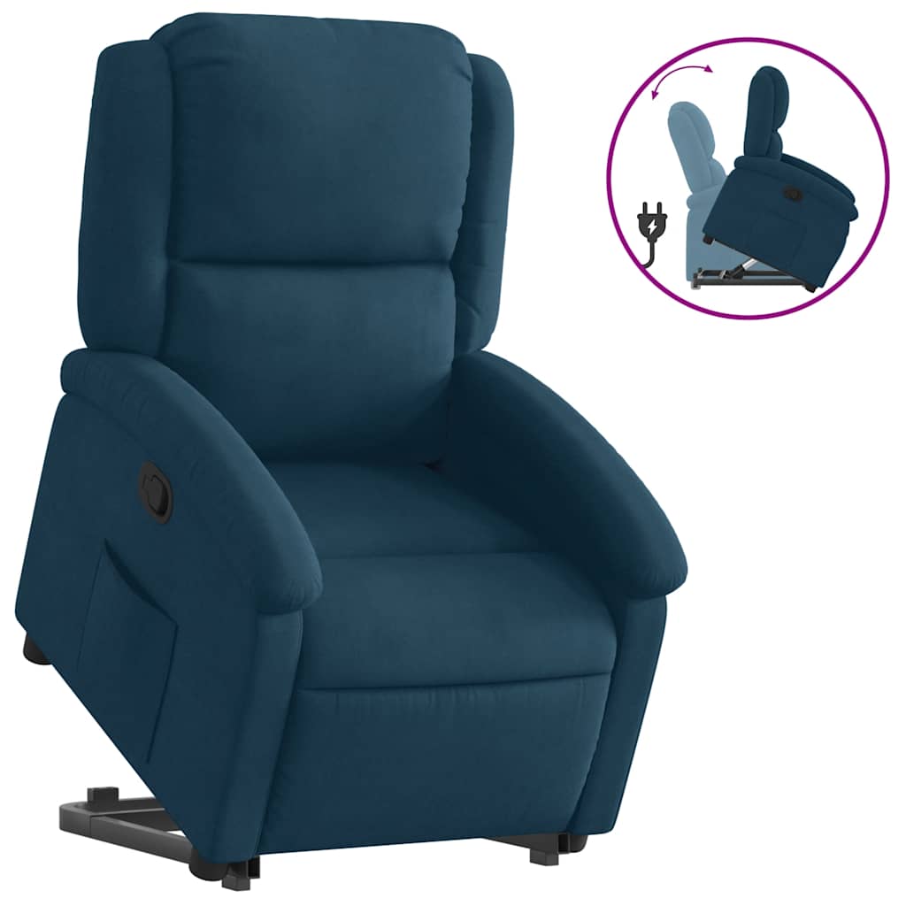 løftestol velour blå