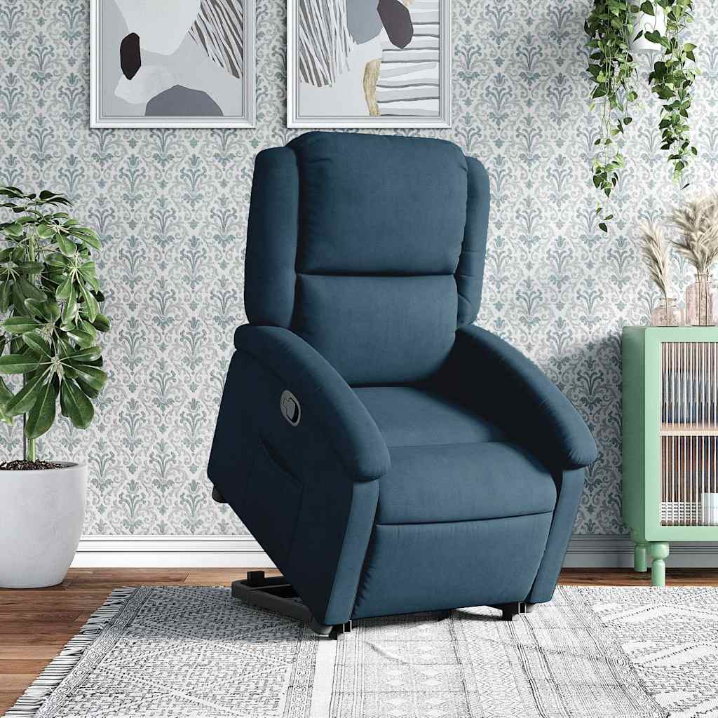 løftestol velour blå