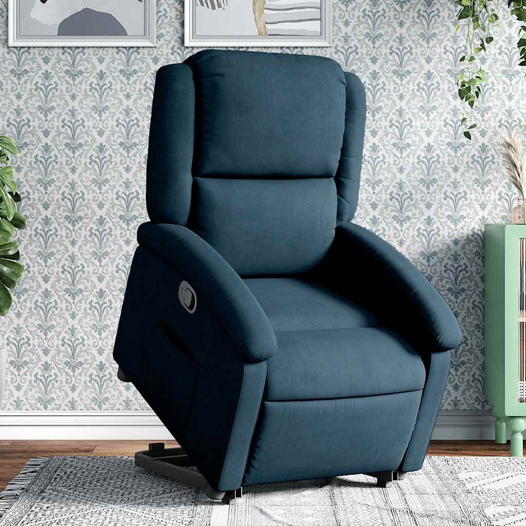 løftestol velour blå