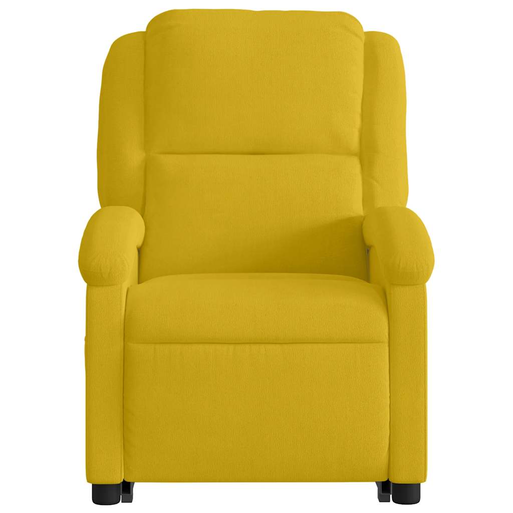 løftestol med massagefunktion fløjl gul