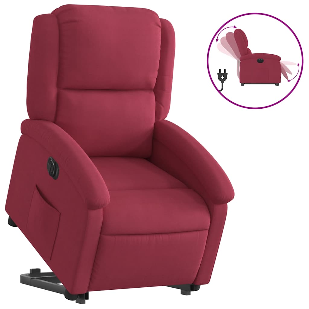 løftestol velour vinrød