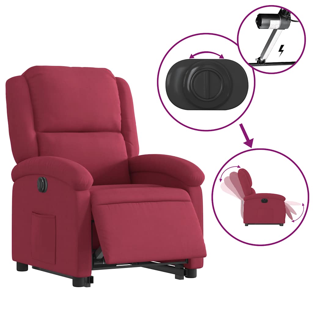 løftestol velour vinrød