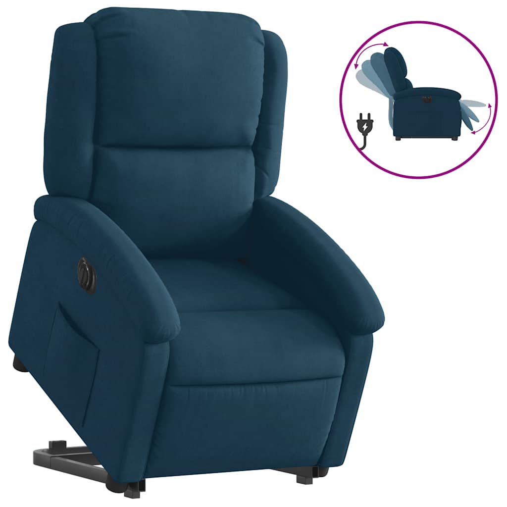 løftestol velour blå