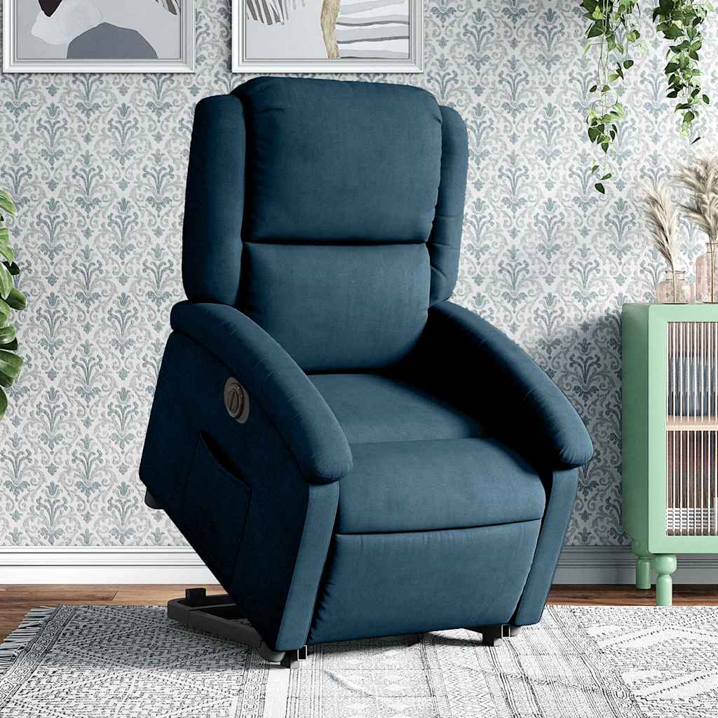 løftestol velour blå