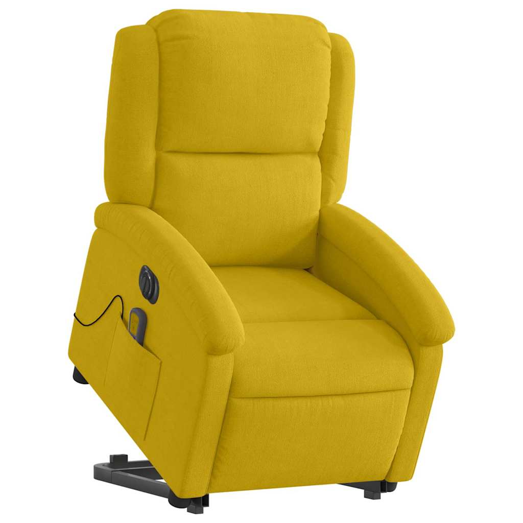 løftestol med massagefunktion velour gul