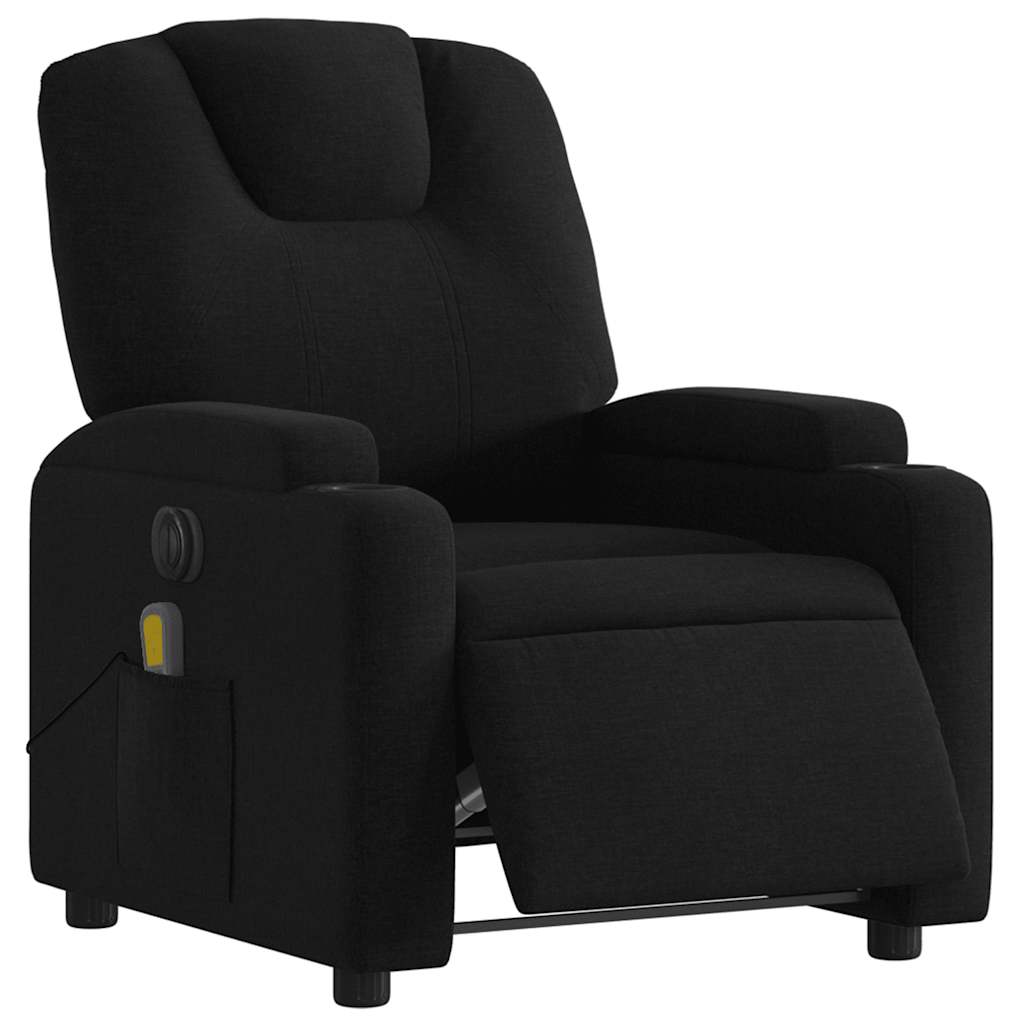 eldrevet massagestol stof sort