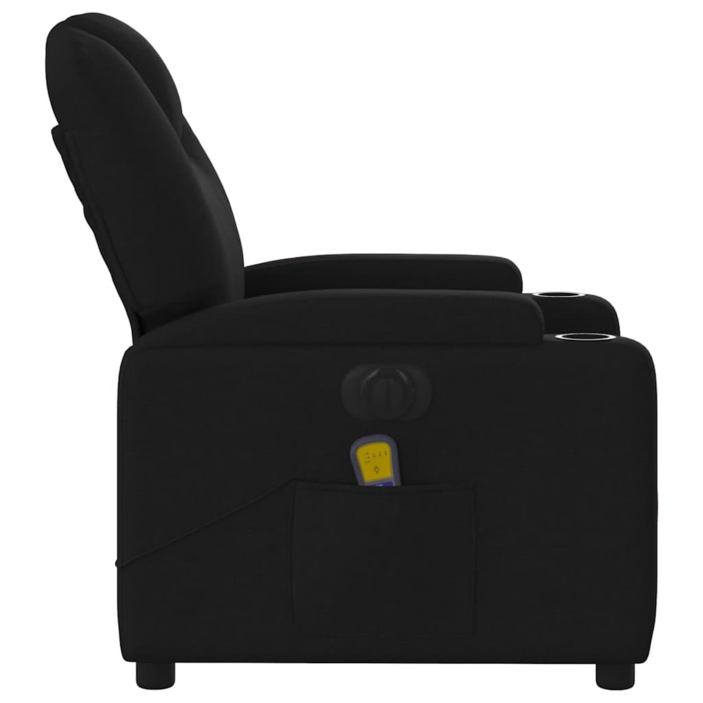 eldrevet massagestol stof sort