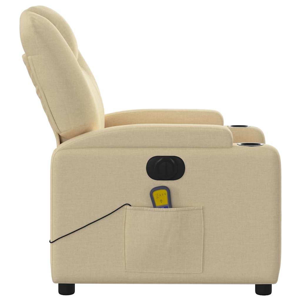 eldrevet massagestol stof cremefarvet